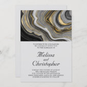 Moderne, stilvolle Agate Geode Pattern Wedding Einladung (Vorne/Hinten)