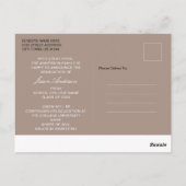 Moderne stilvolle Ankündigung 1 Foto Brown Tan Gra Postkarte (Rückseite)