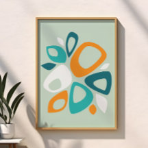 Moderne stilvolle aqua türkise orange abstrakte Mu