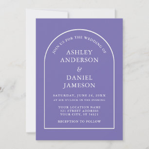 Moderne, stilvolle Arch Periwinkle Wedding Einladung