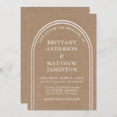 Moderne, stilvolle Arch Wedding Kraft Einladung (Vorne/Hinten)