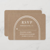Moderne, stilvolle Arch Wedding Kraft RSVP Karte (Vorne/Hinten)