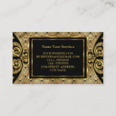 Moderne stilvolle Art Deco Gold Black 1930 Visitenkarte (Rückseite)