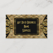 Moderne stilvolle Art Deco Gold Black 1930 Visitenkarte (Vorderseite)