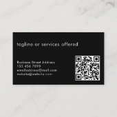 Moderne stilvolle benutzerdefinierte Text-QR-Code- Visitenkarte (Rückseite)