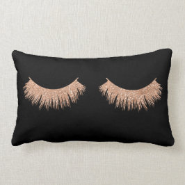 Moderne, stilvolle Black Eyelashes Makeup Throw Ki Lendenkissen