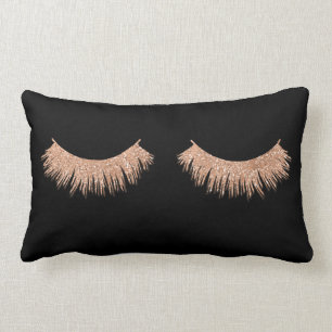 Moderne, stilvolle Black Eyelashes Makeup Throw Ki Lendenkissen