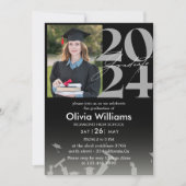 Moderne stilvolle Black Foto Abschluss Ankündigung (Vorderseite)