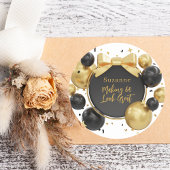 Moderne, stilvolle Black & Gold 60. Geburtstag Runder Aufkleber