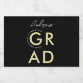 Moderne, stilvolle Black Graduation Party Alkoholflaschenetikett (Einzelnes Label)