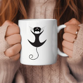 Moderne, stilvolle Black Hanging Cat Kaffeetasse