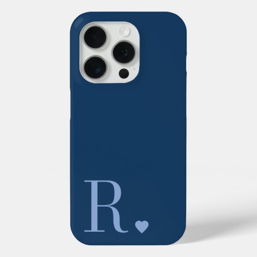 moderne stilvolle blaue Monogramm-Initiale Case-Mate iPhone Hülle (Rückseite)