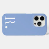 moderne stilvolle blaue Monogramm-Initiale  Case-Mate iPhone Hülle (Rückseite (Horizontal))