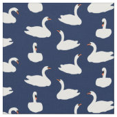 Moderne stilvolle blaue Schwanenmuster Stoff (Nahaufnahme)