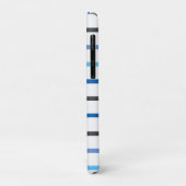 Moderne stilvolle blaue Streifen Custom Case-Mate iPhone Hülle (Hinten/Links)