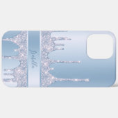 Moderne, stilvolle Blue Glitzer Tropfen maßgeschne Case-Mate iPhone Hülle (Rückseite / Rechts)