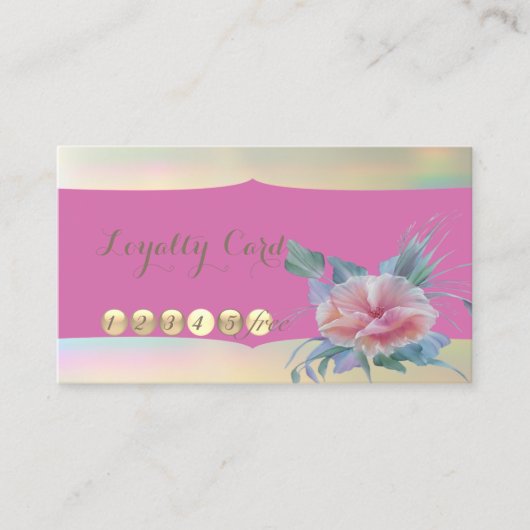Moderne, stilvolle Blume Loyalty Card Treuekarte (Vorderseite)