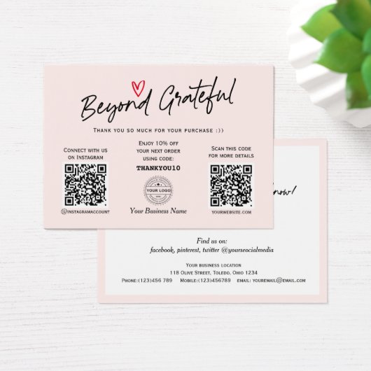Moderne stilvolle Blush-Networking QR-Code-Geschen (Schreibtisch)