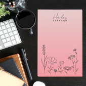 Moderne, stilvolle Boho Wildblumen Floral Pink Post-it Klebezettel