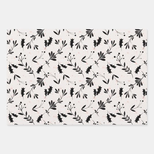 Moderne stilvolle Botanische Watercolor-Muster Geschenkpapier Set (Vorderseite 3)