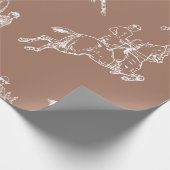 Moderne, stilvolle Braun White Horseback Reitstall Geschenkpapier (Ecke)