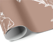 Moderne, stilvolle Braun White Horseback Reitstall Geschenkpapier (Rolleneckpunkt)