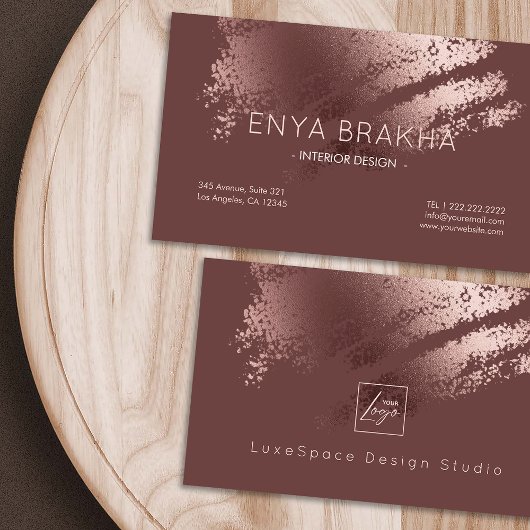 Moderne stilvolle Bronze-Logo Visitenkarte