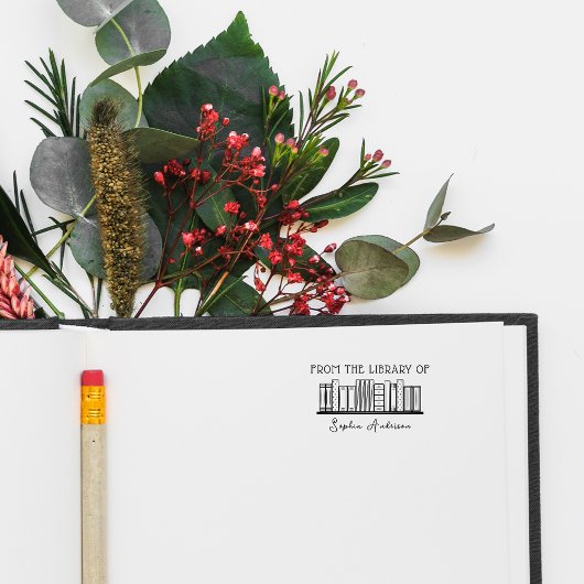 Moderne, stilvolle Bücher Individuelle Name Librar Permastempel