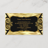 Moderne, stilvolle Business Deko Gold Black Visitenkarte (Rückseite)