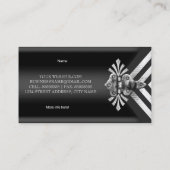 Moderne, stilvolle Business Silver Black Stripe Hi Visitenkarte (Rückseite)