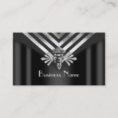 Moderne, stilvolle Business Silver Black Stripe Hi Visitenkarte (Vorderseite)