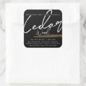 Moderne, stilvolle Candle Label Schlicht Black Ced Quadratischer Aufkleber (Tasche)