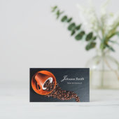Moderne, stilvolle Coffee Cup Coffee Boans Visitenkarte (Stehend Vorderseite)