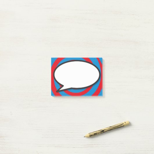 Moderne stilvolle Comic Book Speech Bubble Post-it Klebezettel (Auf Schreibtisch)