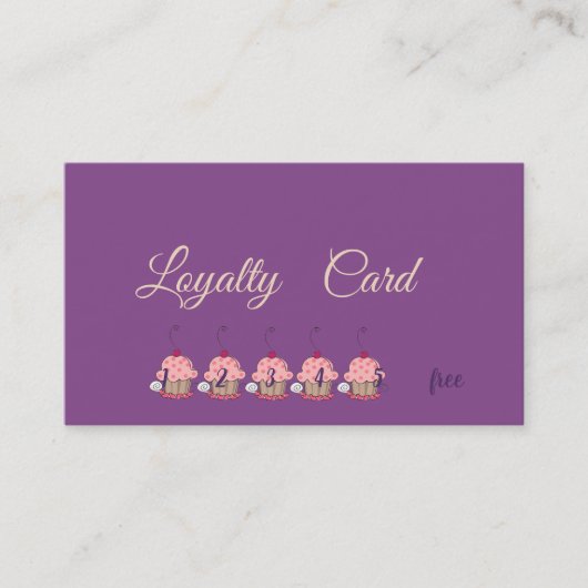 Moderne stilvolle Cupcakes Loyalty Card Treuekarte (Vorderseite)