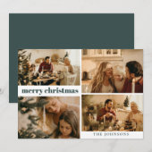 Moderne stilvolle Custom Foto Weihnachten Dunkelgr (Vorne/Hinten)