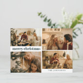 Moderne stilvolle Custom Foto Weihnachten Dunkelgr (Stehend Vorderseite)