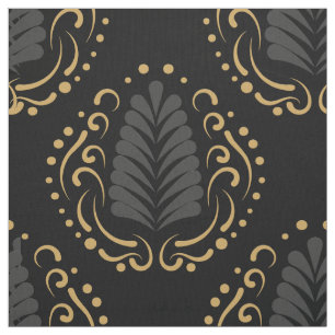 Moderne, stilvolle Damasken in Grau & Gold Stoff