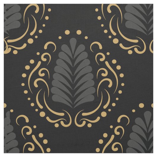 Moderne, stilvolle Damasken in Grau & Gold Stoff (Muster)