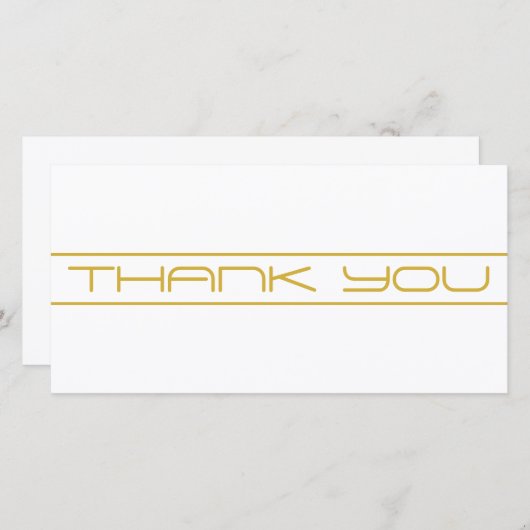 Moderne, stilvolle Danksagungen Gold Text & Line S Dankeskarte (Vorne/Hinten)