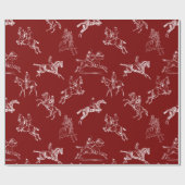 Moderne, stilvolle Dark Red Horseback Reittoile Geschenkpapier (Flach)