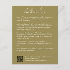 Moderne, stilvolle Details zum Olive Wedding Begleitkarte