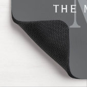 Moderne stilvolle dunkelgraue Monogramm & Name Mousepad (Ecke)