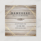 Moderne stilvolle dunkle hölzerne quadratische quadratische visitenkarte (Rückseite)