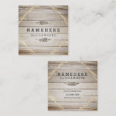 Moderne stilvolle dunkle hölzerne quadratische visitenkarte (Vorne/Hinten)