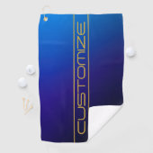Moderne, stilvolle Editable Gold Text & Blue Lila Golfhandtuch (Insitu)