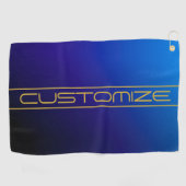 Moderne, stilvolle Editable Gold Text & Blue Lila Golfhandtuch (Horizontal)