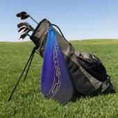 Moderne, stilvolle Editable Gold Text & Blue Lila Golfhandtuch (Gras)