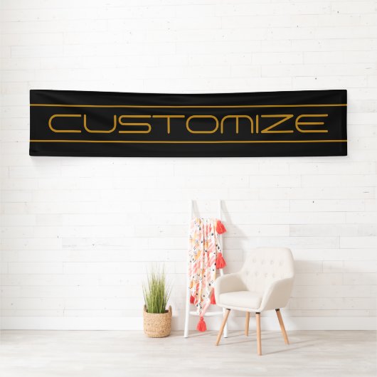 Moderne, stilvolle Editable Gold Text & Line Strei Banner (Insitu)