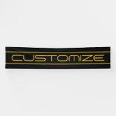 Moderne, stilvolle Editable Gold Text & Line Strei Banner (Horizontal)
